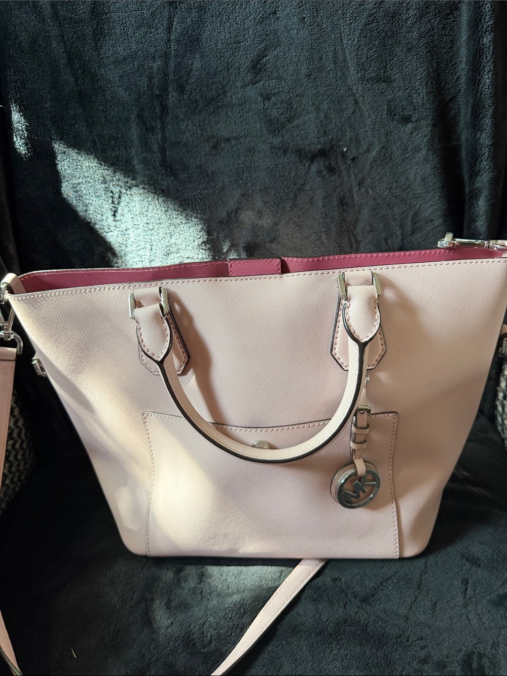 Michael Kors Blush Pink Tote with Magenta Interior